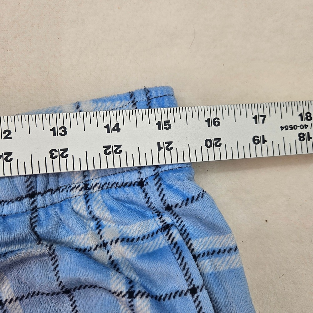 IZOD Pajama Pants Mens Medium Blue Excellent Plaid Fleece Lounge Sleepwear - Picture 4 of 6